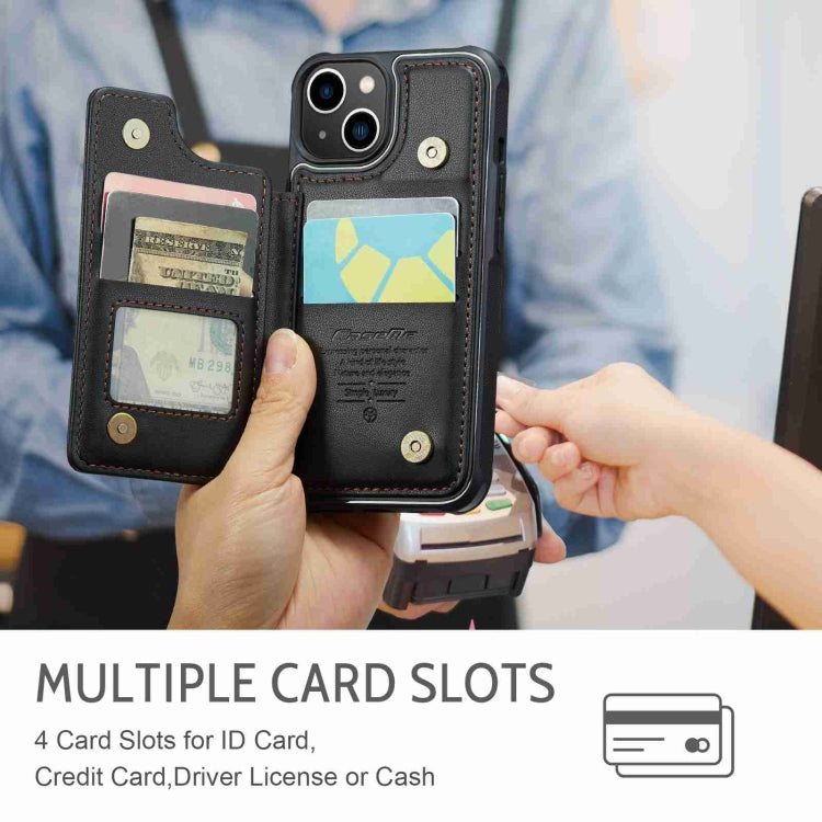For iPhone 13 CaseMe C22 Card Slots Holder RFID Anti-theft Phone Case(Black) - iPhone 13 Cases by CaseMe | Online Shopping UK | buy2fix