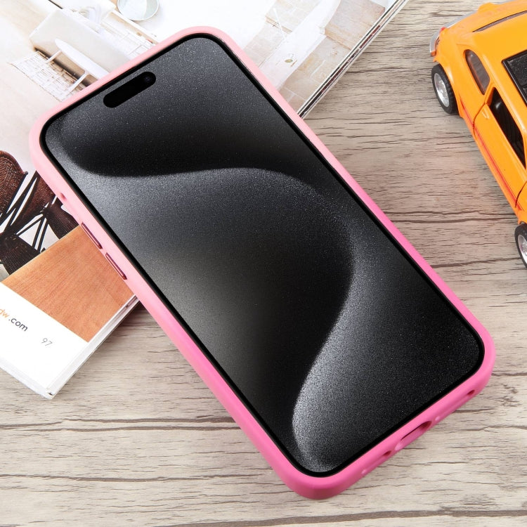 For iPhone 15 Pro Max Gradient MagSafe Holder Liquid TPU Hybrid PC Phone Case(Pink Red) by buy2fix