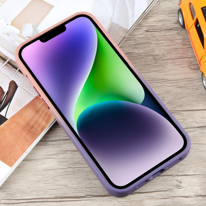 For iPhone 14 Gradient MagSafe Holder Liquid TPU Hybrid PC Phone Case(Pink Purple) by buy2fix