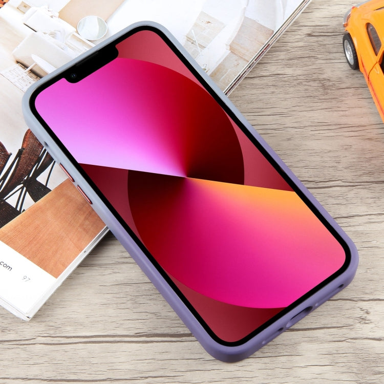 For iPhone 13 Gradient MagSafe Holder Liquid TPU Hybrid PC Phone Case(Blue Purple) by buy2fix