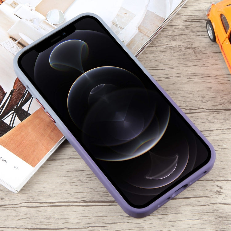 For iPhone 12 Pro Gradient MagSafe Holder Liquid TPU Hybrid PC Phone Case(Blue Purple) by buy2fix