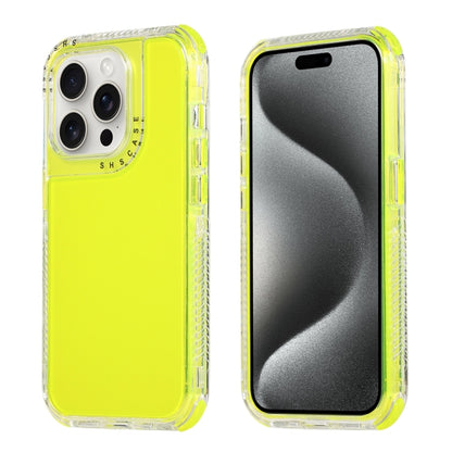 For iPhone 16 Pro Max Dreamland 3 in 1 Clear Color Transparent Frame PC + TPU Phone Case(Fluorescent Green) by buy2fix