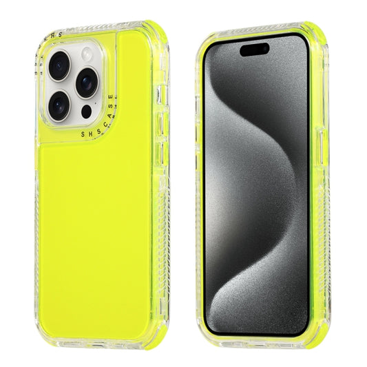 For iPhone 16 Pro Max Dreamland 3 in 1 Clear Color Transparent Frame PC + TPU Phone Case(Fluorescent Green) by buy2fix