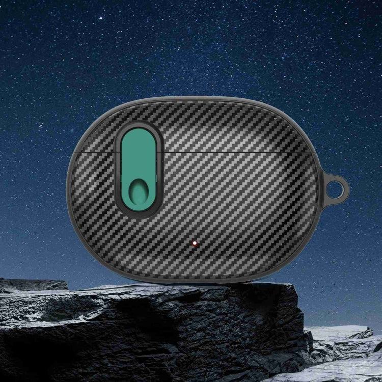 For Beats Studio Buds Switch Carbon Fiber Wireless Earphones Protective Case(Black Green) by buy2fix