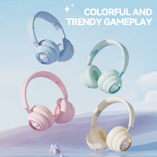 KE-30 RGB Head Mounted Wireless Bluetooth Headset(Pink) - Headset & Headphone by buy2fix | Online Shopping UK | buy2fix