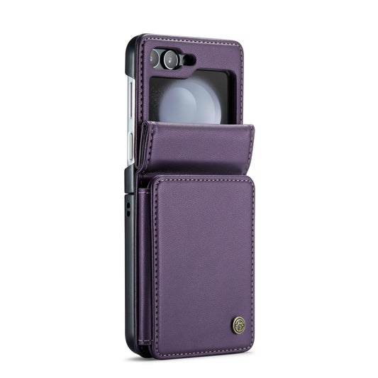 For Samsung Galaxy Z Flip5 CaseMe C22 PC+TPU Business Style RFID Anti-theft Leather Phone Case(Purple) - Galaxy Z Flip5 Cases by CaseMe | Online Shopping UK | buy2fix