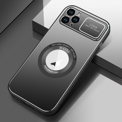 For iPhone 11 Pro Max Large Window MagSafe Skin Feel PC Phone Case(Black) by buy2fix