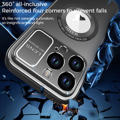 For iPhone 14 Large Window MagSafe Skin Feel PC Phone Case(Blue) by buy2fix