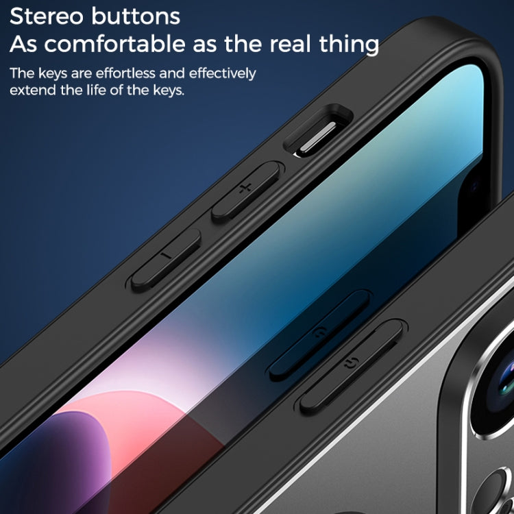 For iPhone 12 Pro Max Large Window MagSafe Skin Feel PC Phone Case(Black) by buy2fix