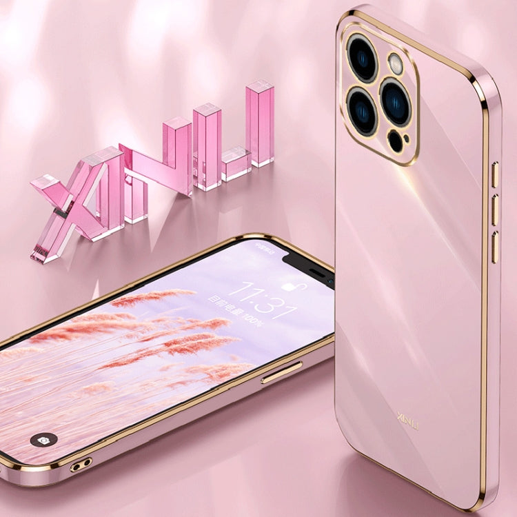 For iPhone 15 Pro XINLI Straight Edge 6D Electroplate TPU Phone Case(Black) - iPhone 15 Pro Cases by XINLI | Online Shopping UK | buy2fix