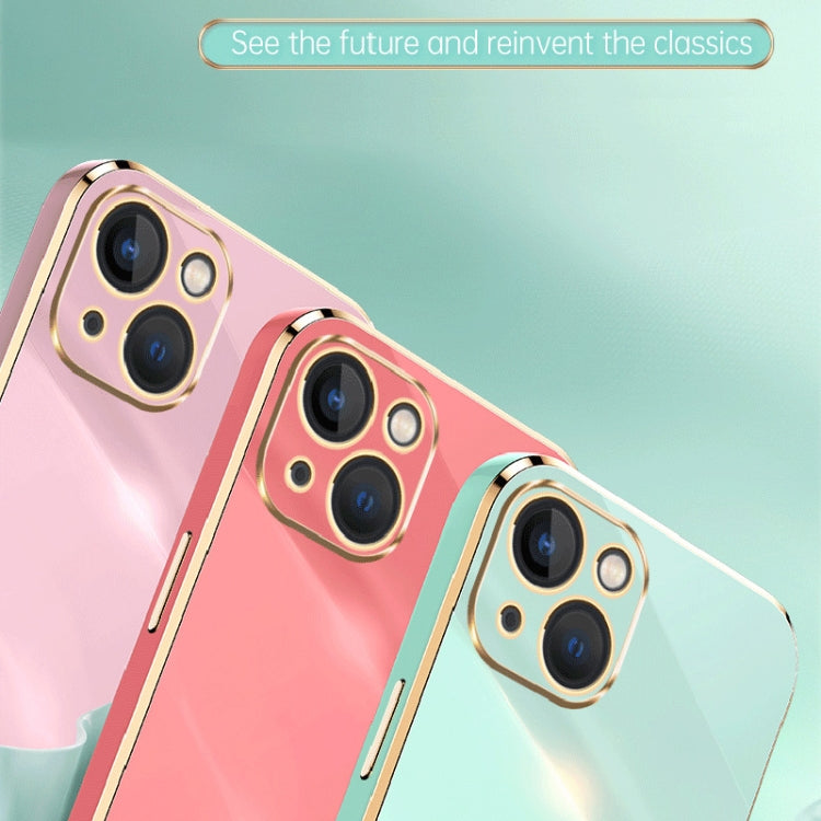For iPhone 15 Plus XINLI Straight Edge 6D Electroplate TPU Phone Case(Cherry Purple) - iPhone 15 Plus Cases by XINLI | Online Shopping UK | buy2fix