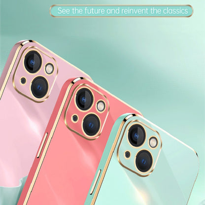 For iPhone 15 Plus XINLI Straight Edge 6D Electroplate TPU Phone Case(Celestial Blue) - iPhone 15 Plus Cases by XINLI | Online Shopping UK | buy2fix