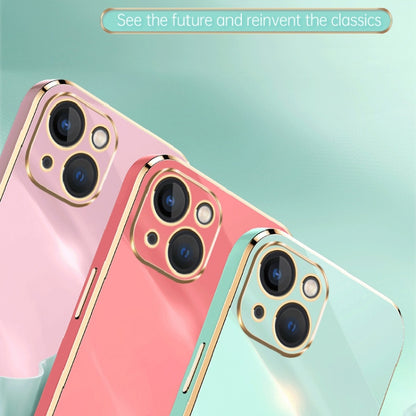 For iPhone 15 XINLI Straight Edge 6D Electroplate TPU Phone Case(White) - iPhone 15 Cases by XINLI | Online Shopping UK | buy2fix