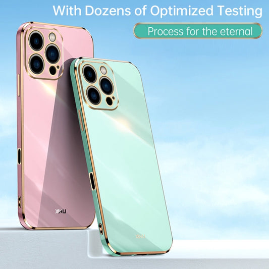 For iPhone 16 Pro Max XINLI Straight Edge 6D Electroplate TPU Phone Case(Pink) - iPhone 16 Pro Max Cases by XINLI | Online Shopping UK | buy2fix