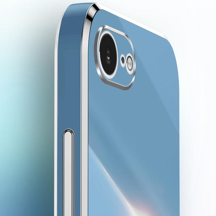 For iPhone 16e XINLI Straight Edge 6D Electroplate TPU Phone Case(Mint Green) - iPhone 16e Cases by XINLI | Online Shopping UK | buy2fix