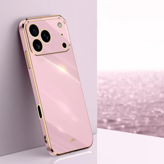 For iPhone 17 Pro XINLI Straight Edge 6D Electroplate TPU Phone Case(Cherry Purple)