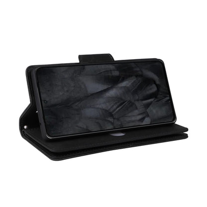 For Google Pixel 8 Pro Rivet Buckle 9 Cards Three Fold Leather Phone Case(Black) by buy2fix