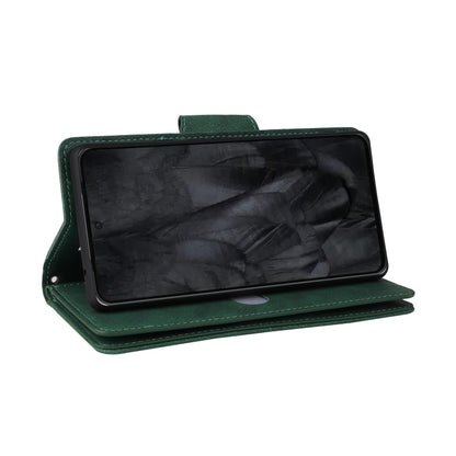 For Google Pixel 8 Pro Rivet Buckle 9 Cards Three Fold Leather Phone Case(Green) by buy2fix