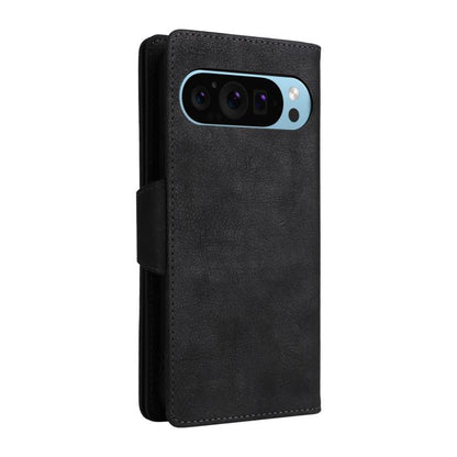 For Google Pixel 10 / 10 Pro Rivet Buckle 9 Cards Three Fold Leather Phone Case(Black) - Google Cases by buy2fix | Online Shopping UK | buy2fix