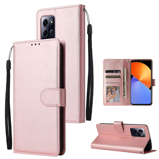 For Infinix Note 30i 3-Card Slots Multifunctional Leather Phone Case(Rose Gold) - Infinix Cases by buy2fix | Online Shopping UK | buy2fix