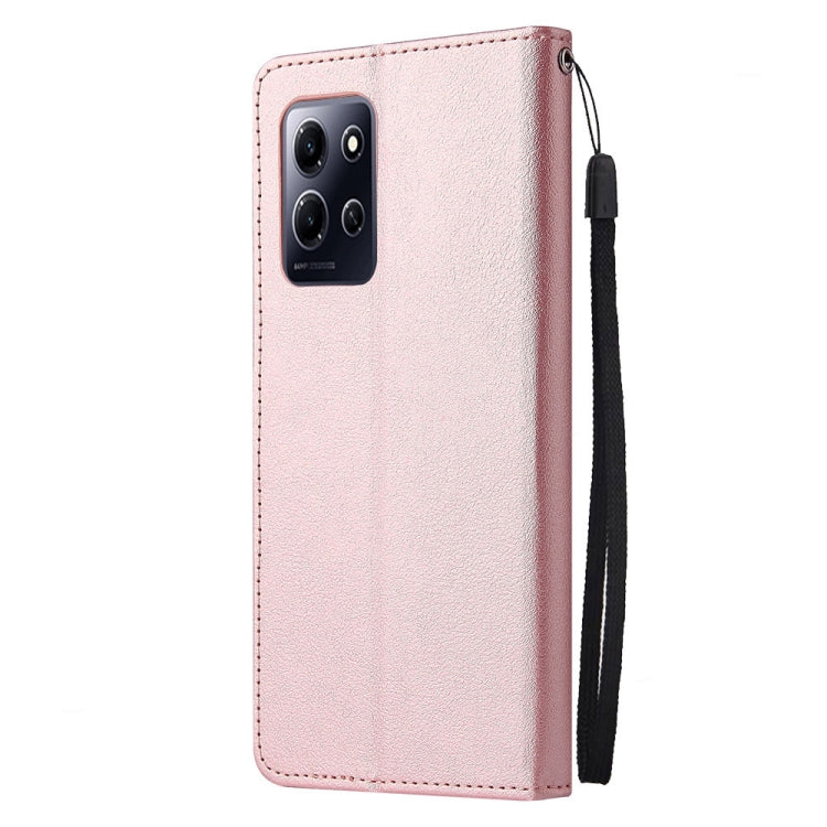 For Infinix Note 30i 3-Card Slots Multifunctional Leather Phone Case(Rose Gold) - Infinix Cases by buy2fix | Online Shopping UK | buy2fix