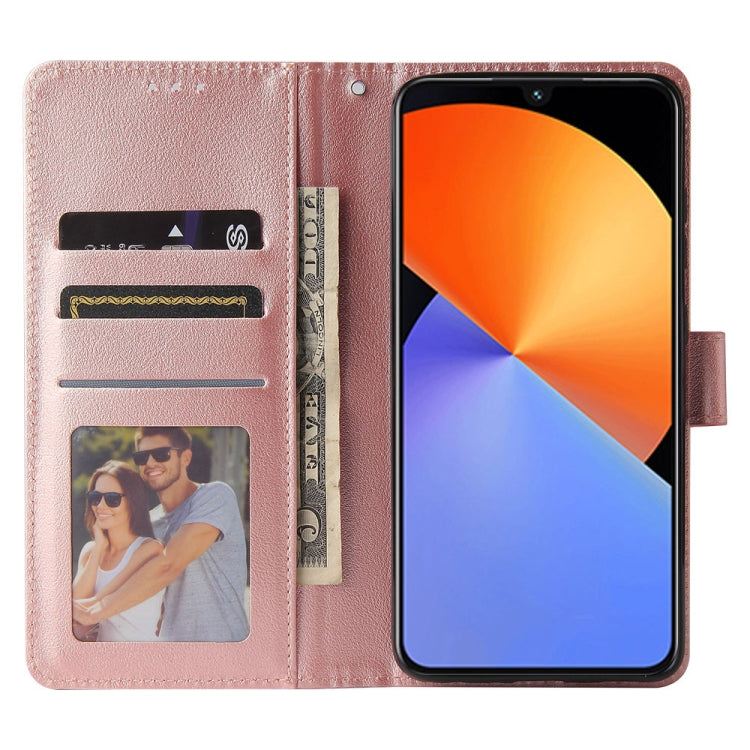 For Infinix Note 30i 3-Card Slots Multifunctional Leather Phone Case(Rose Gold) - Infinix Cases by buy2fix | Online Shopping UK | buy2fix