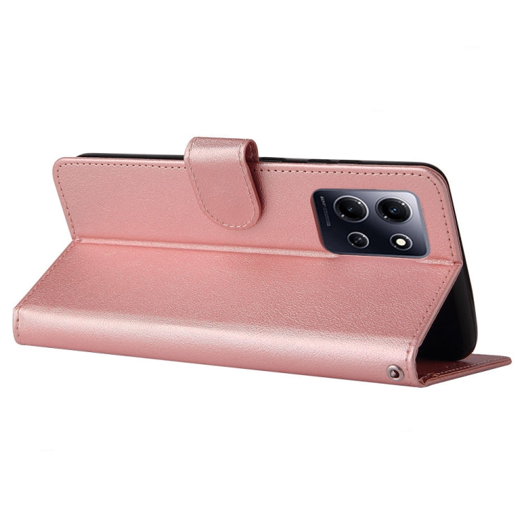 For Infinix Note 30i 3-Card Slots Multifunctional Leather Phone Case(Rose Gold) - Infinix Cases by buy2fix | Online Shopping UK | buy2fix