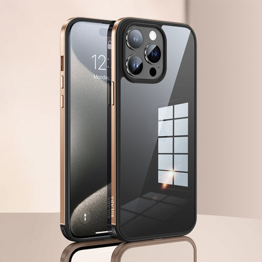 For iPhone 15 Pro SULADA Metal Frame + Nano Glass + TPU Phone Case(Gold) - iPhone 15 Pro Cases by SULADA | Online Shopping UK | buy2fix