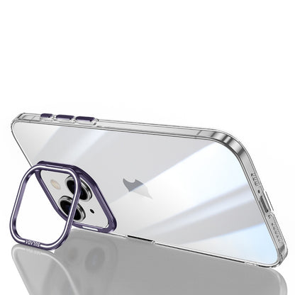 For iPhone 15 SULADA PC + Aluminum Alloy Lens Holder Phone Case(Dark Purple) - iPhone 15 Cases by SULADA | Online Shopping UK | buy2fix