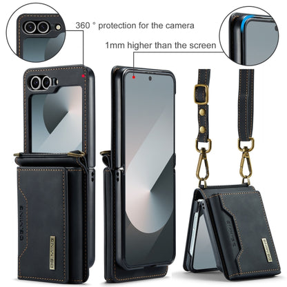 For Samsung Galaxy Z Flip6 / Flip7 FE DG.MING M2 Series Card Bag Magnetic Leather Phone Case(Black) - Galaxy Z Flip6 5G Cases by DG.MING | Online Shopping UK | buy2fix