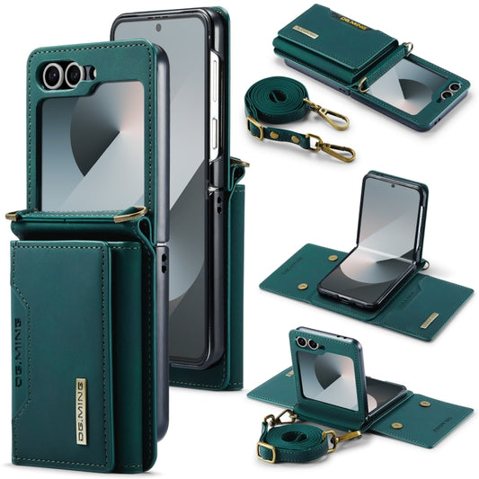 For Samsung Galaxy Z Flip6 / Flip7 FE DG.MING M2 Series Card Bag Magnetic Leather Phone Case(Green) - Galaxy Z Flip6 5G Cases by DG.MING | Online Shopping UK | buy2fix