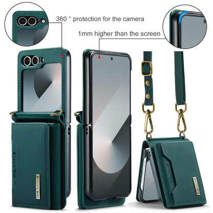For Samsung Galaxy Z Flip6 / Flip7 FE DG.MING M2 Series Card Bag Magnetic Leather Phone Case(Green) - Galaxy Z Flip6 5G Cases by DG.MING | Online Shopping UK | buy2fix