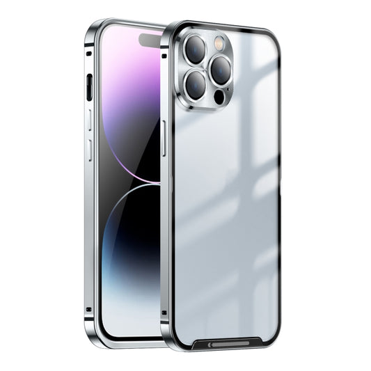 For iPhone 15 Pro Frosted Metal Phone Case(Silver) - iPhone 15 Pro Cases by buy2fix | Online Shopping UK | buy2fix