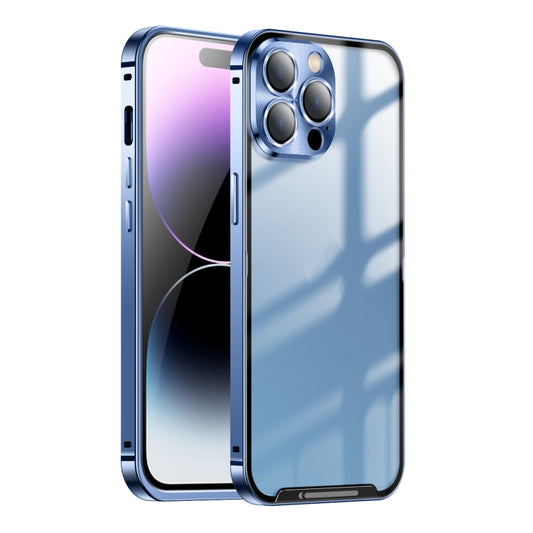 For iPhone 15 Pro Frosted Metal Phone Case(Blue) - iPhone 15 Pro Cases by buy2fix | Online Shopping UK | buy2fix