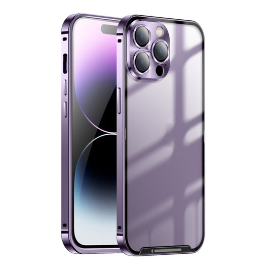 For iPhone 15 Pro Frosted Metal Phone Case(Purple) - iPhone 15 Pro Cases by buy2fix | Online Shopping UK | buy2fix