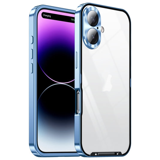 For iPhone 16 Frosted Metal Phone Case(Blue) - iPhone 16 Cases by buy2fix | Online Shopping UK | buy2fix