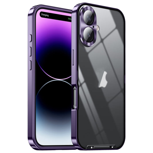 For iPhone 16 Frosted Metal Phone Case(Purple) - iPhone 16 Cases by buy2fix | Online Shopping UK | buy2fix