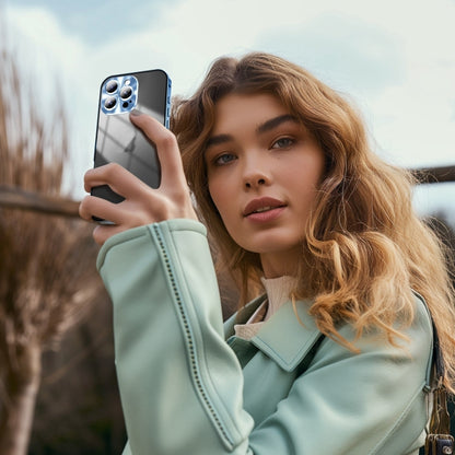 For iPhone 16 Pro Frosted Metal Phone Case(Blue) by buy2fix