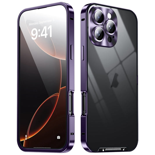 For iPhone 16 Pro Frosted Metal Phone Case(Purple) by buy2fix