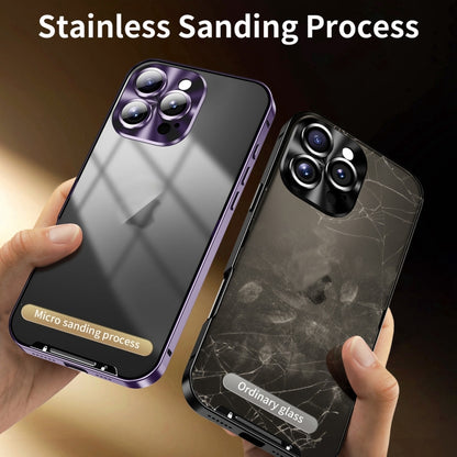 For iPhone 16 Pro Frosted Metal Phone Case(Purple) by buy2fix