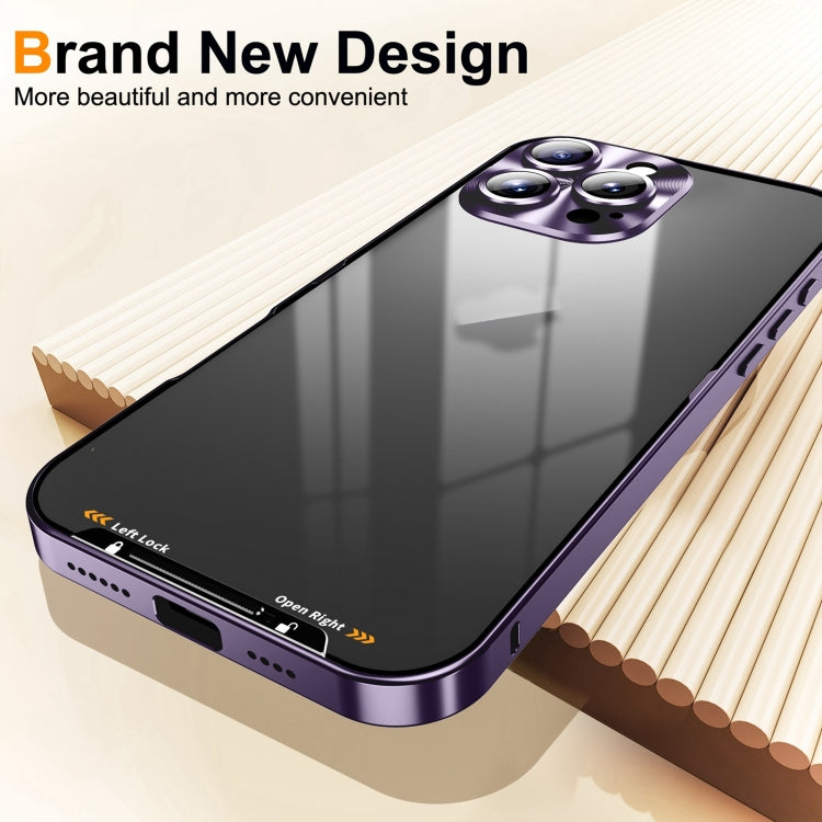 For iPhone 16 Pro Frosted Metal Phone Case(Purple) by buy2fix