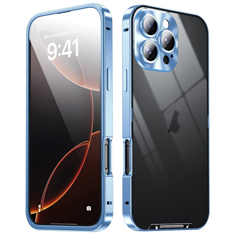 For iPhone 16 Pro Max Frosted Metal Phone Case(Blue) by buy2fix