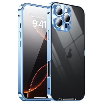 For iPhone 16 Pro Max Frosted Metal Phone Case(Blue) by buy2fix