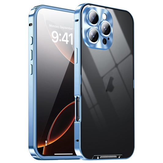 For iPhone 16 Pro Max Frosted Metal Phone Case(Blue) by buy2fix