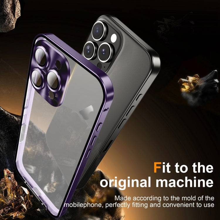 For iPhone 16 Pro Max Frosted Metal Phone Case(Purple) by buy2fix