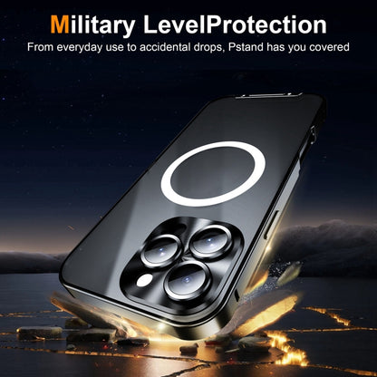 For iPhone 16 Pro Frosted MagSafe Magnetic Metal Phone Case(Black) by buy2fix