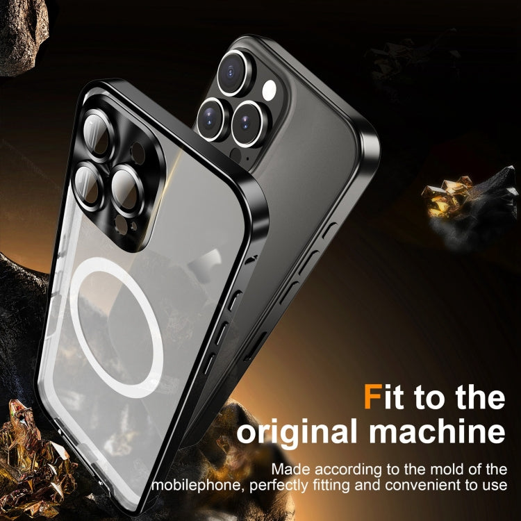 For iPhone 16 Pro Frosted MagSafe Magnetic Metal Phone Case(Black) by buy2fix