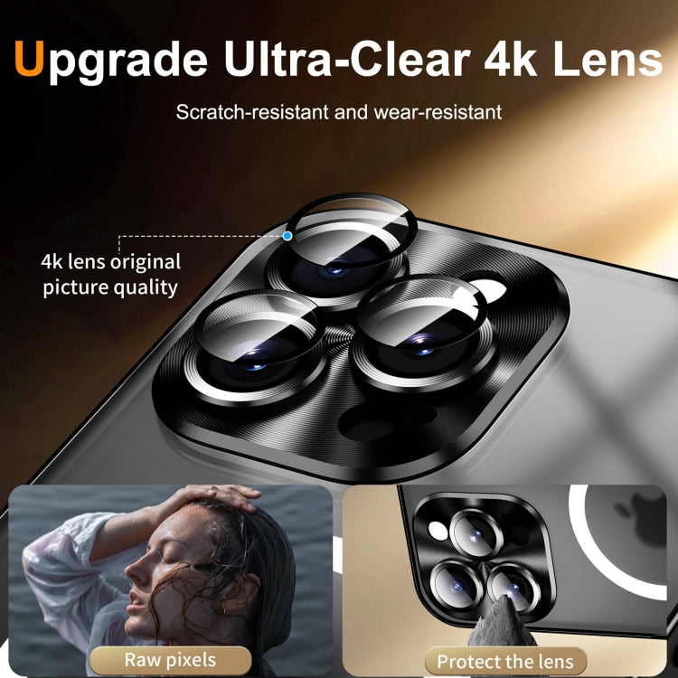 For iPhone 16 Pro Frosted MagSafe Magnetic Metal Phone Case(Black) by buy2fix