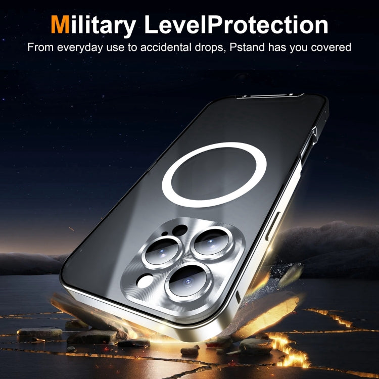 For iPhone 16 Pro Frosted MagSafe Magnetic Metal Phone Case(Silver) by buy2fix