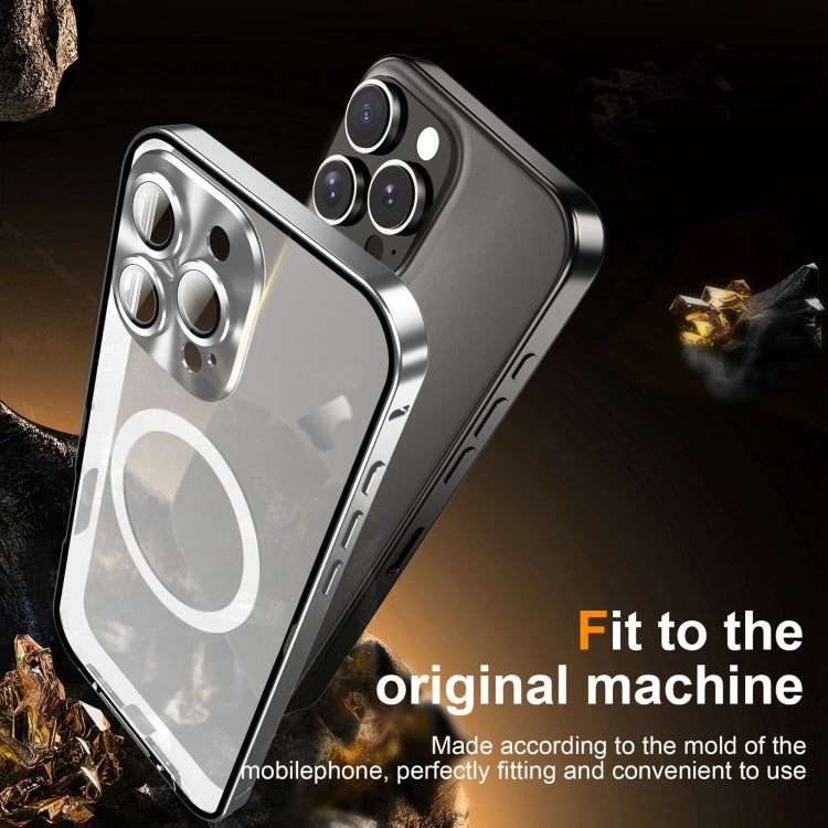 For iPhone 16 Pro Frosted MagSafe Magnetic Metal Phone Case(Silver) by buy2fix